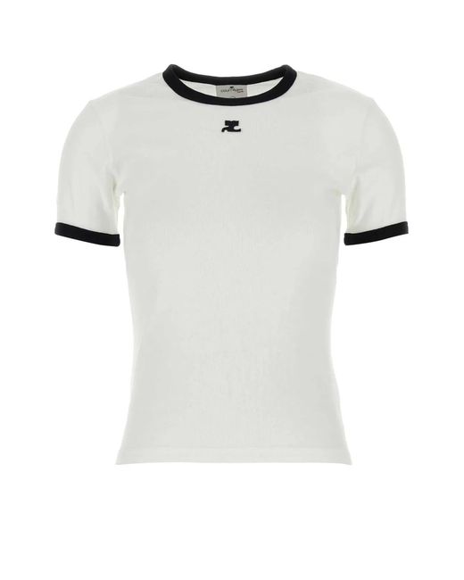 Courreges White Signature Contrast T-Shirt