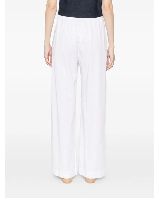 Via Masini 80 White Striaght-Leg Trousers