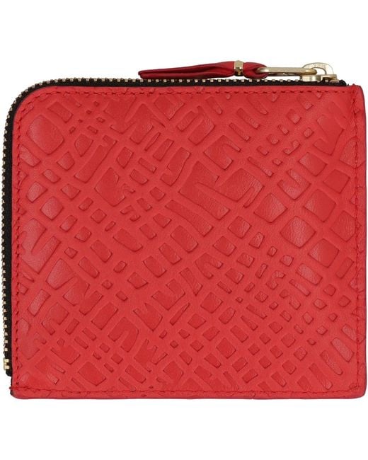 Comme des Garçons Red Wallet Leather Zipped Coin Purse for men