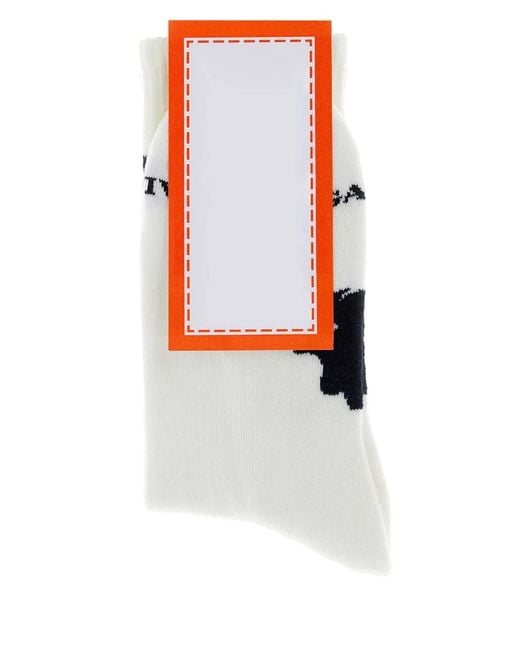 Gallo White Calza Mezza Alzetta for men