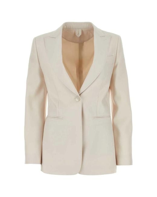 Max Mara White Ivory Duchesse Avoriaz Blazer