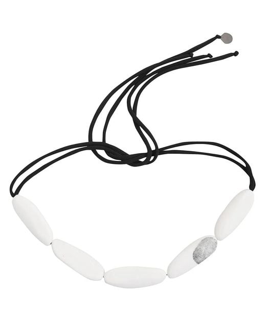 Maria Calderara Metallic Linear Stones Necklace