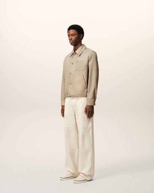 AMI Natural Nylon Ami De Coeur Stud Buttoned Jacket