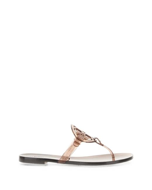 Tory Burch White Miller Thong Sandals