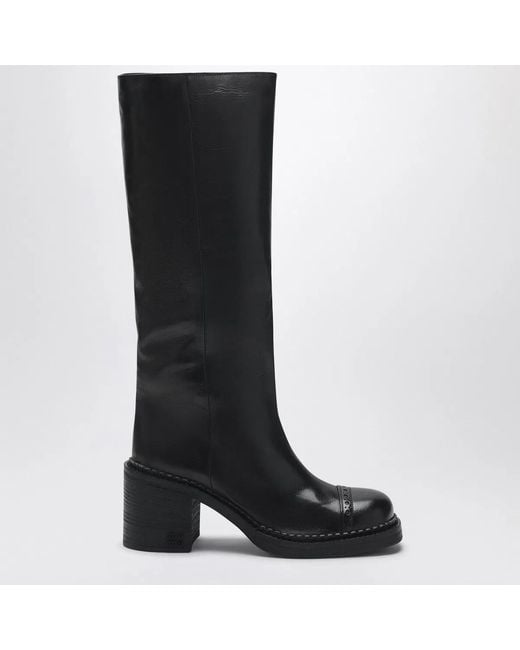 Miu Miu Black Leather Boots