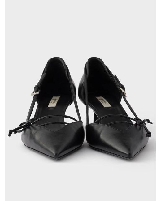 Prada Black Leather Decolette
