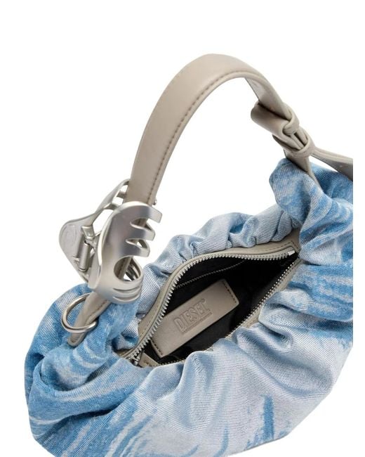 DIESEL Blue Grab Small Hobo Bag