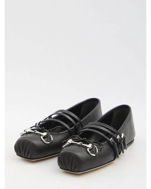Gucci White Leather Ballerinas
