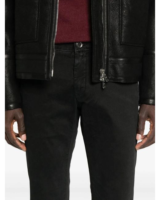 Jacob Cohen Black Cotton Elastane Pants for men