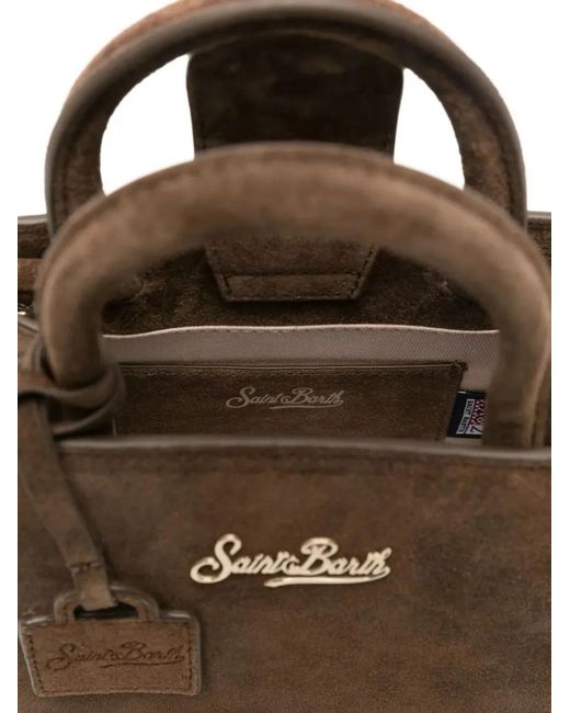 Mc2 Saint Barth Brown Suede Shop Bag Mini