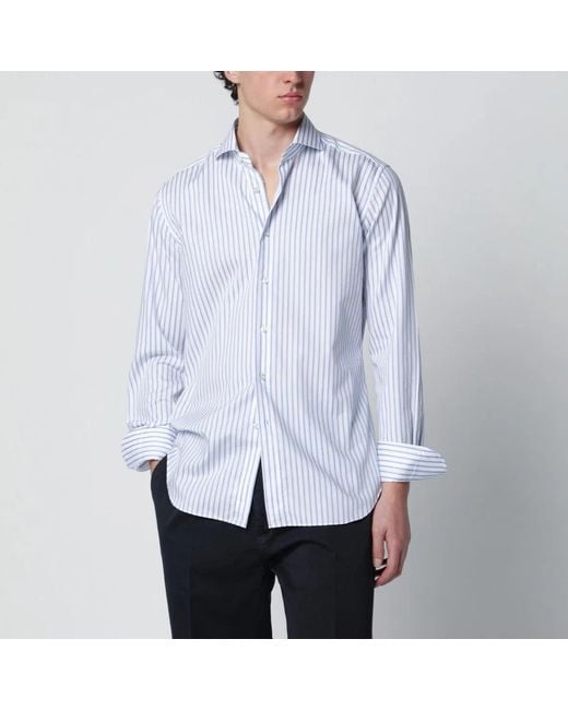 Xacus White Travel Tailor Fit Shirt Striped for men