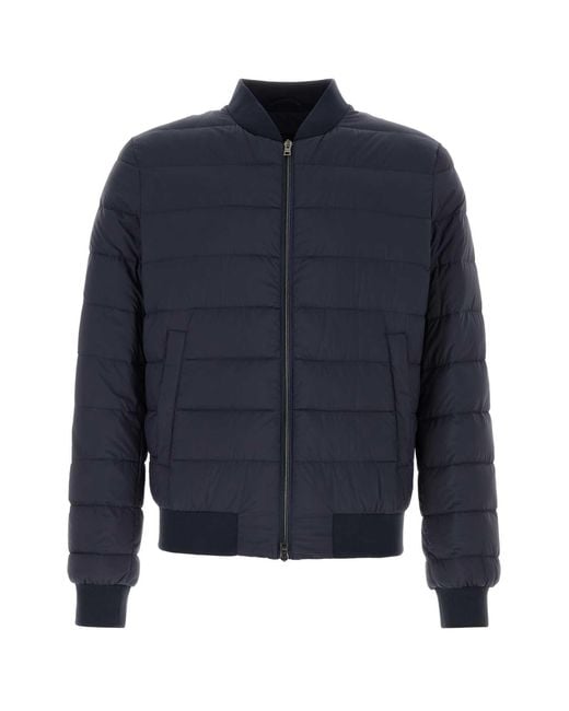 Herno Blue Dark Nylon Down Jacket for men