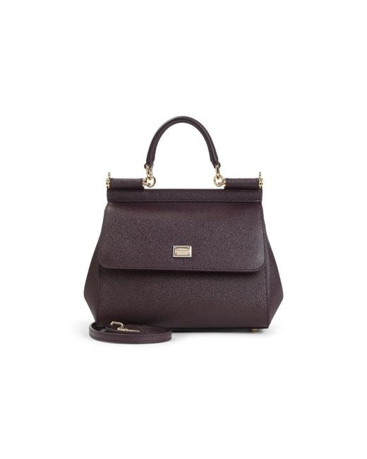 Dolce & Gabbana Purple Dolce & Gabbana Borsa A Mano Sicily Medium