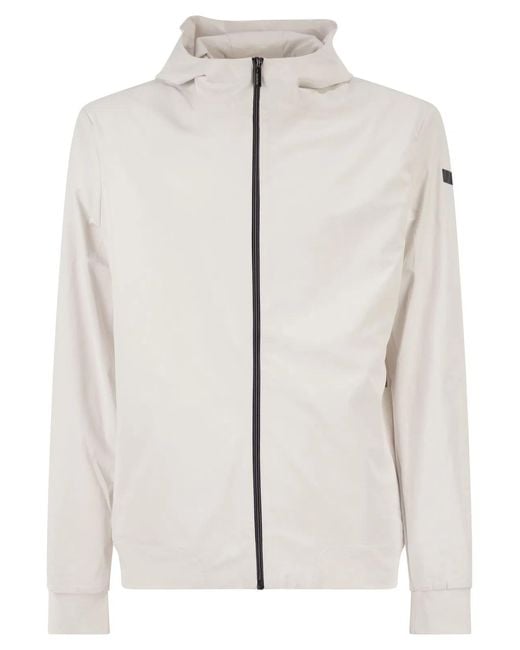 Rrd White Surflex Stretch Technical Hooded Jacket for men