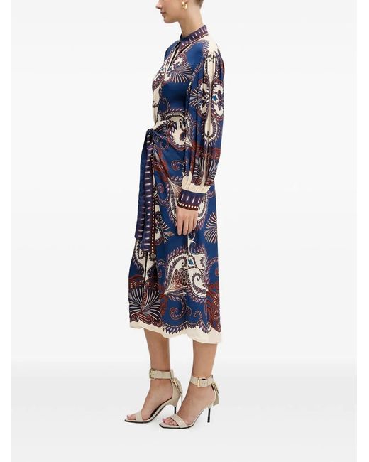 Farm Rio Blue Shirt Dress With Print