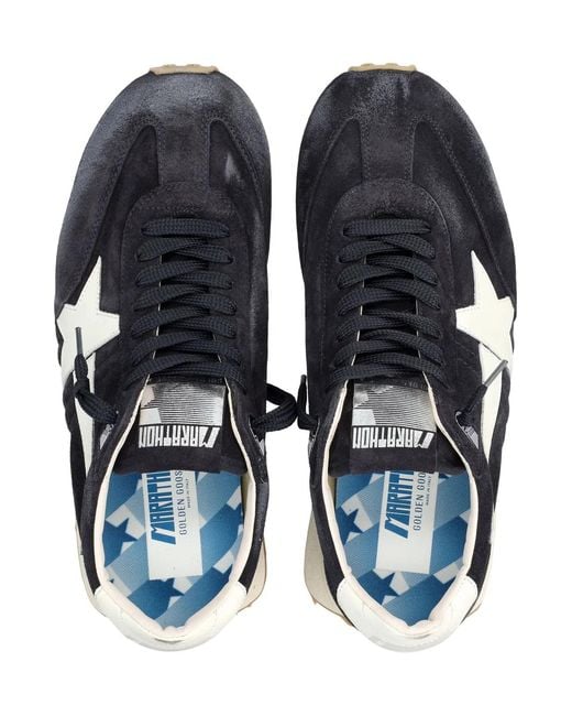 Golden Goose Deluxe Brand Blue Marathon Suede Sneakers for men