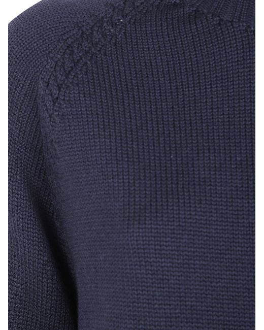 Rossopuro Blue Long Sleeved Turtle Neck Sweater