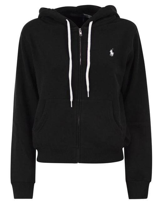 Polo Ralph Lauren Black Hooded Zip-Up Sweatshirt