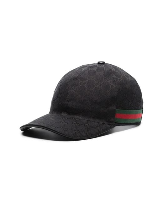 Gucci Black Logo All Over Baseball Cap for men
