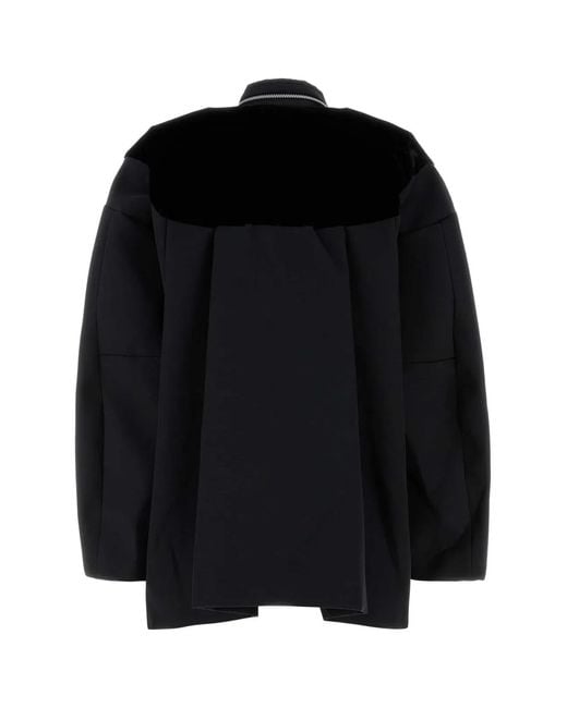 Sacai Black Grosgrain Bonding X Velvet Blouson