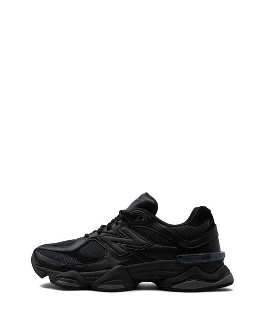 New Balance Black Leather Synthetic Mesh Sneakers