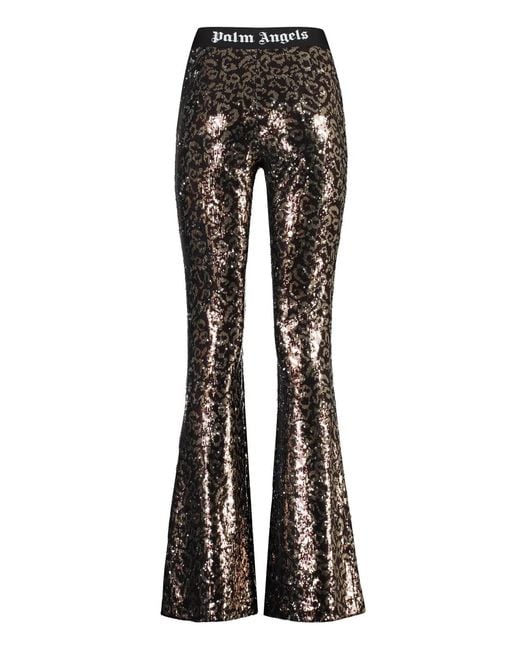 Palm Angels Black Sequined Trousers