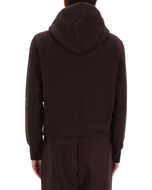 Gucci Black Sweatshirt With Logo Embroidery for men