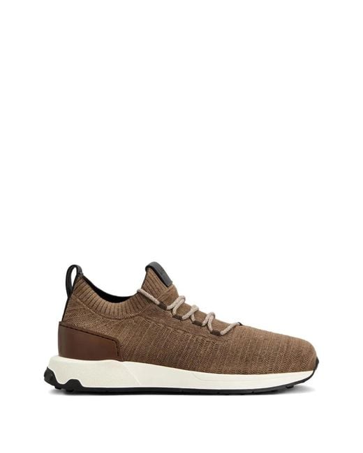 Tod's Brown Leather Lace Up Rubber Shoes for men