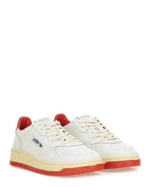 Autry X Maison Kitsune White "Medalist Low" Sneaker