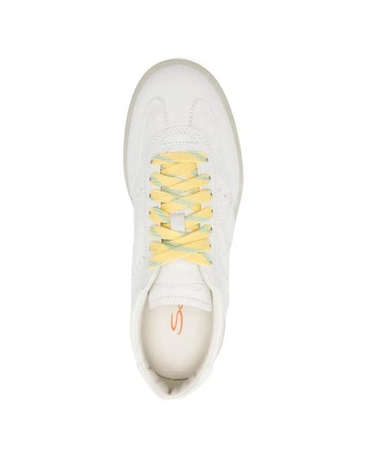 Santoni White "Oly" Sneakers