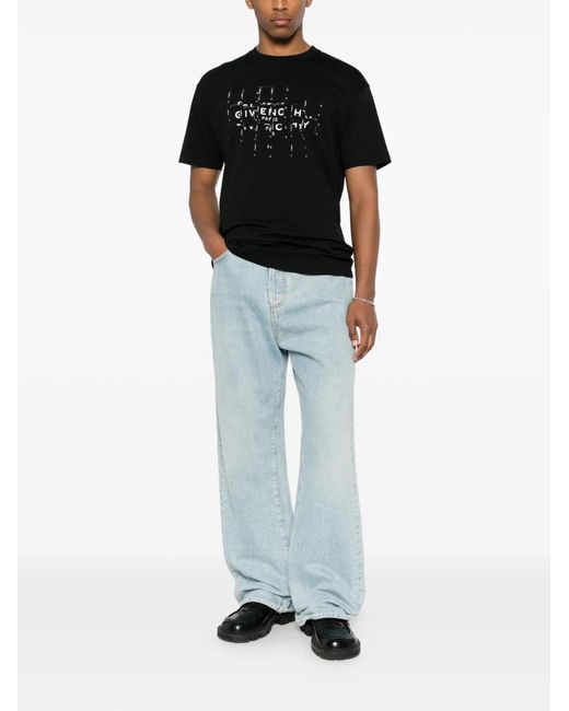Givenchy Black T-Shirt With Photographic Negative Print for men