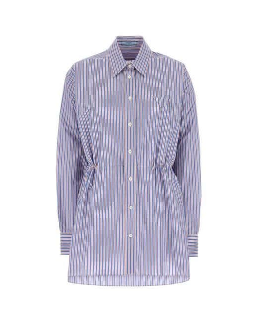 Prada Purple Regular Stripes Shirt