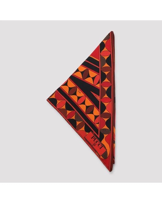 Emilio Pucci Red Silk Scarf
