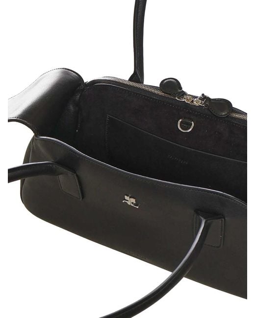 Courreges Black Courregès Leather Strip Bag