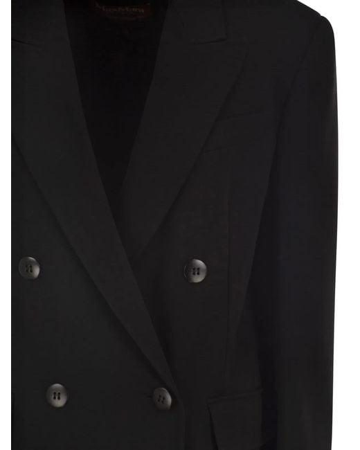 Max Mara Black Maxmara Studio Mstbaobab – Double-Breasted Triacetate And Polyester Blazer