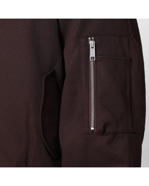 Entire studios Brown Dark Zipup Bomber Jacket for men