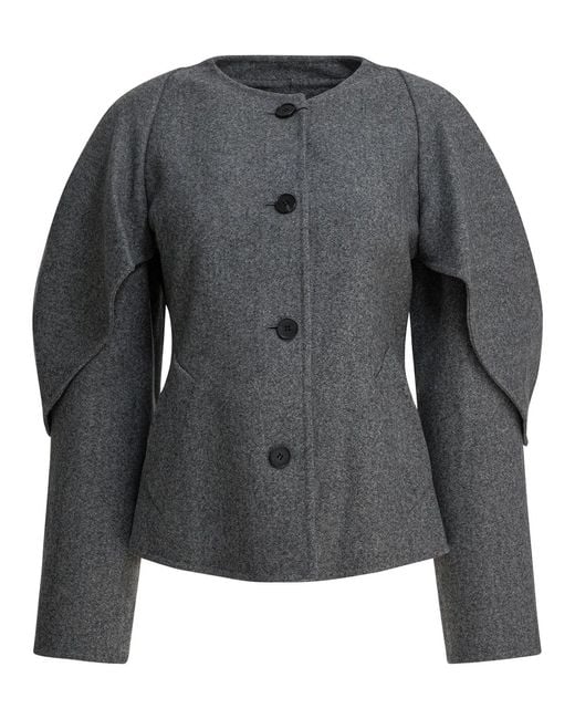 R2W Gray Wool Nylon Cashmere Lycra Jacket