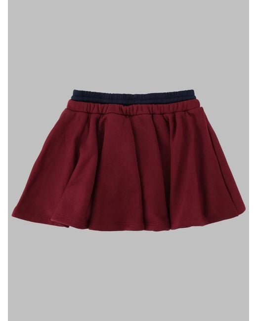 MSGM Red Skirt With Logo