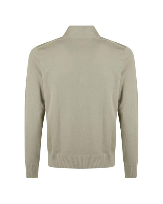 Burberry Gray Long-Sleeve Wool Polo Shirt for men
