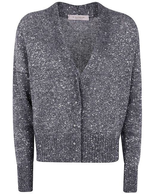 D.exterior Gray Soft Sequins Short Cardigan