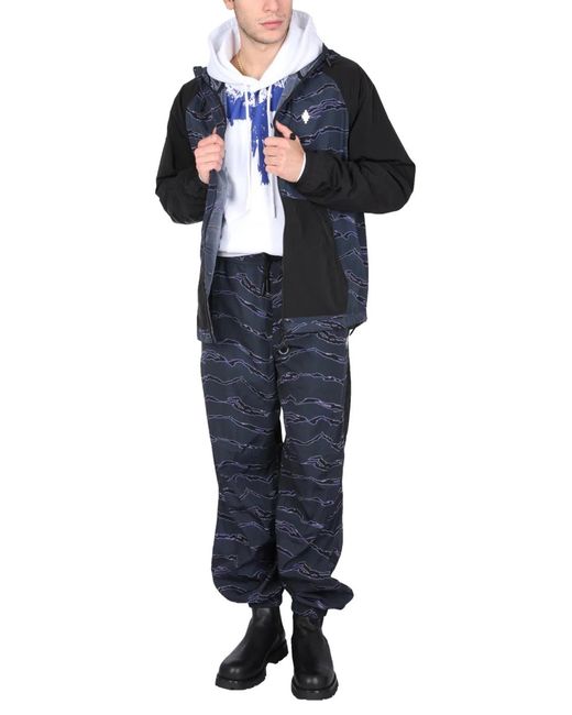 Marcelo Burlon Blue Jogging Pants With Camou Print for men
