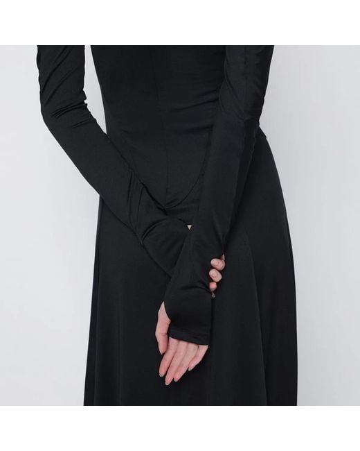 Victoria Beckham Black Asymmetric Midi Dress