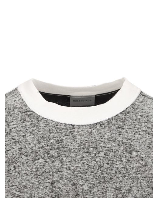 Balenciaga Gray Logo Print T Shirt for men