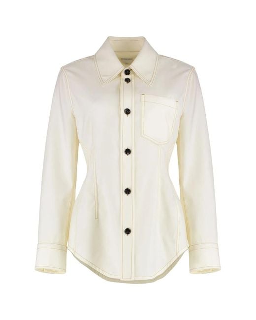 Bottega Veneta White Wool Shirt
