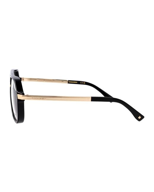 DSquared² Black Metal Glasses for men