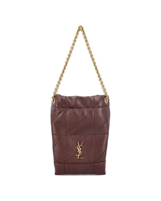 Saint Laurent Purple Hot Wine Leather Shoulder Bag