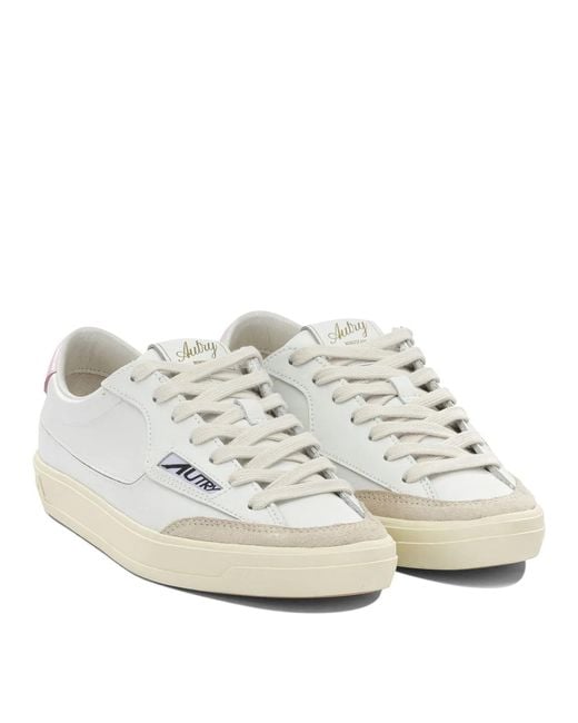 Autry White Windscape Low Leather Nylon Rubber Sneakers