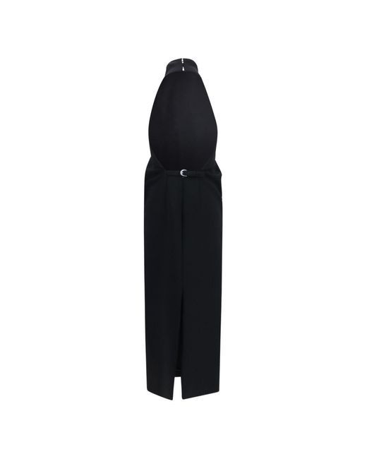Khaite Black Roxanne High-Necked Dress