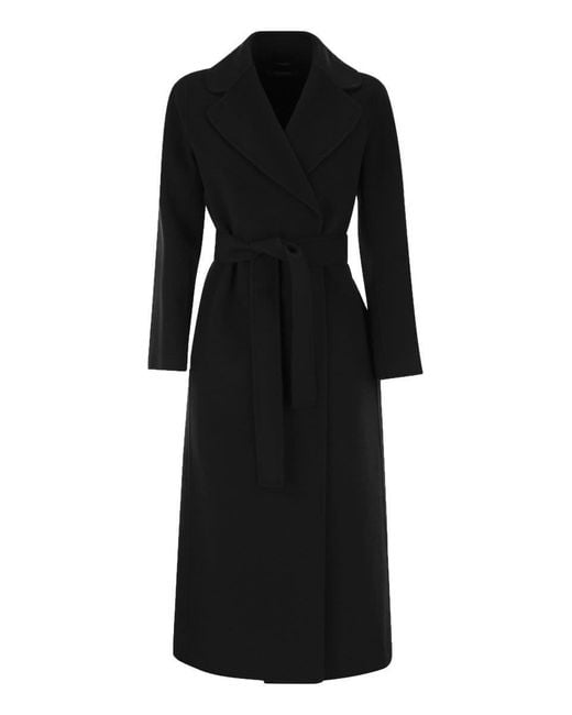 Max Mara Black Poldo Dressing Gown Coat