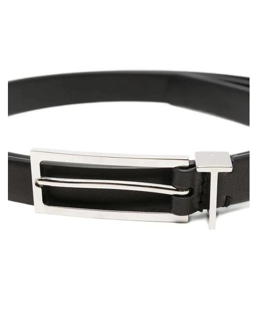 Tom Ford White Natural Leather Metal T Loop Belt 15 Mm for men